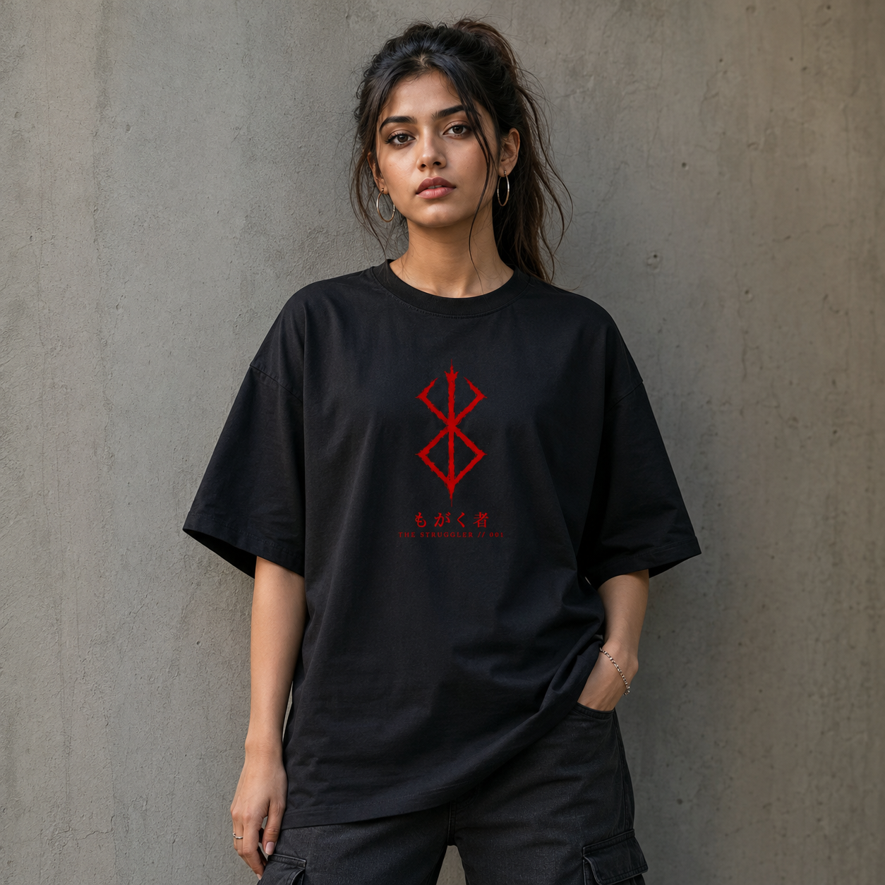 BERSERK // "THE STRUGGLER" Unisex Heavyweight Oversized Tee [ASVYBE ANIME DROP]