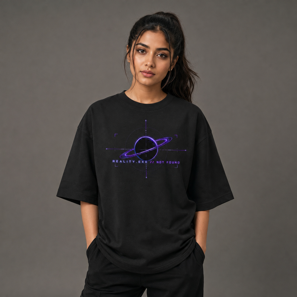 CYBER COSMOS // "LOST IN THE SIMULATION" Heavyweight Oversized Tee