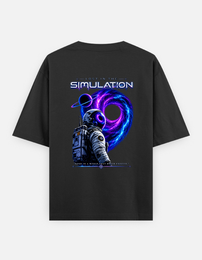 CYBER COSMOS // "LOST IN THE SIMULATION" Heavyweight Oversized Tee
